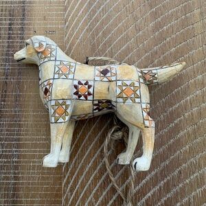 Jim Shore Heartwood Creek Golden Retriever with Quilt Pattern Ornament/Figurine